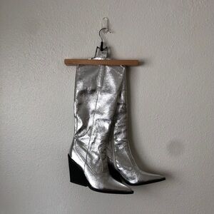 Disco Cowgirl Metallic Boots from Public Desire